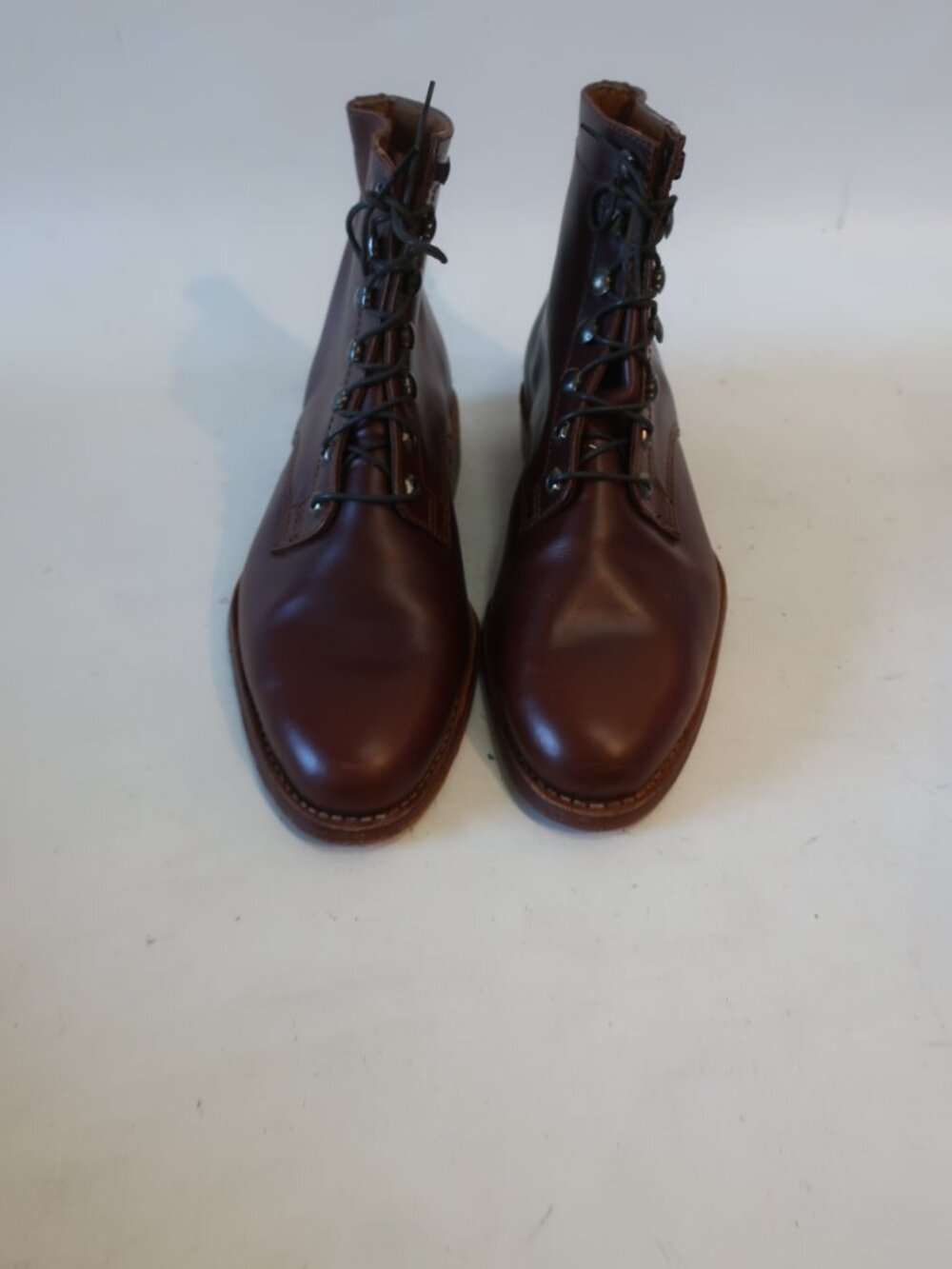 Mens Latino Royalty Reddish-Brown Leather Ankle Lace Up Boots 42 EU/9 US